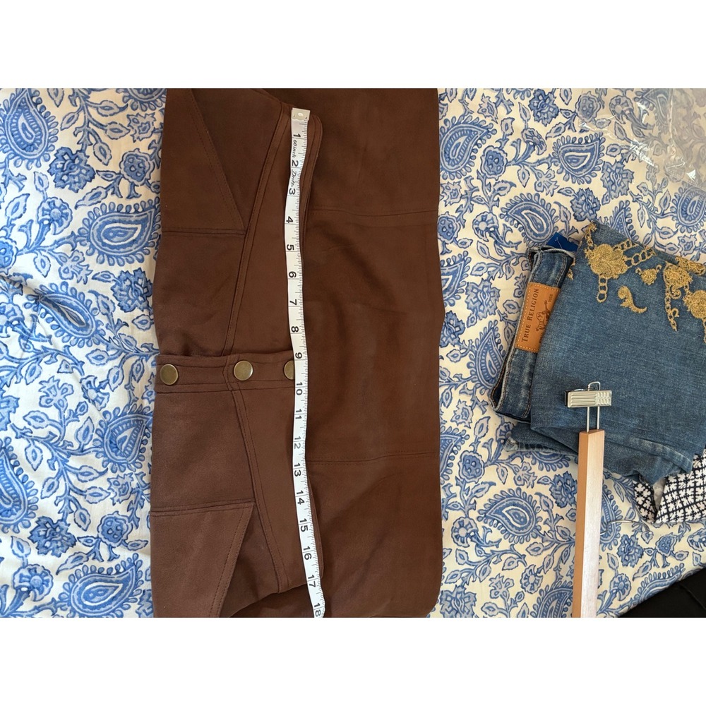 NWT Truth by Republic Faux Suede Mini Skirt XL Chocolate Brown MSRP $58 - Picture 3 of 10
